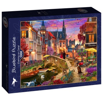 Puzzelwereld legpuzzel bluebird 90971 evening on canal 1000 stukjes l