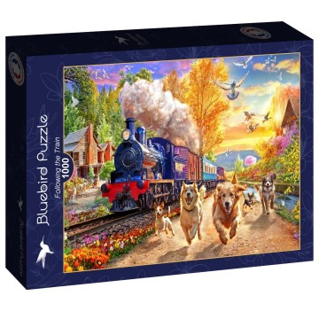 Puzzelwereld legpuzzel bluebird 90985 following the train 1000 stukjes l
