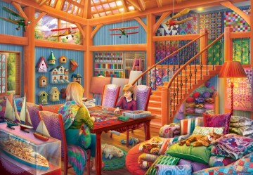 Puzzelwereld legpuzzel bluebird 91022 hobbykamer 1500 stukjes p