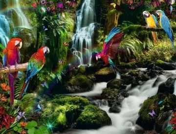 Puzzelwereld legpuzzel bonte papegaaien in de jungle ravensburger 171118 2000 stukjes p
