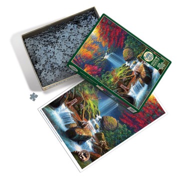 Puzzelwereld legpuzzel cobble hill 40002 mystic falls in autumn 1000 stukjes d