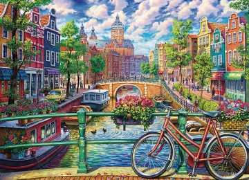 Puzzelwereld legpuzzel cobble hill 40076 amsterdam canal 1000 stukjes p