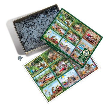 Puzzelwereld legpuzzel cobble hill 40256 squirrels on vacation 1000 stukjes d1