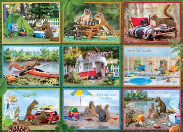 Puzzelwereld legpuzzel cobble hill 40256 squirrels on vacation 1000 stukjes p
