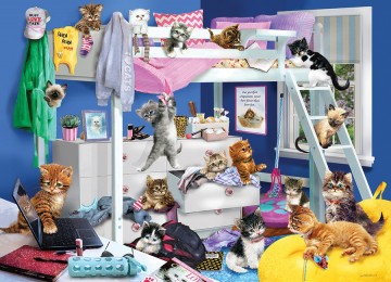 Puzzelwereld legpuzzel cobble hill 40307 kitten slumber party 1000 stukjes p