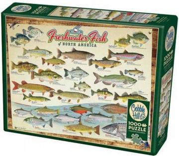 Puzzelwereld legpuzzel cobble hill 80094 freshwater fish of north america 1000 stukjes R
