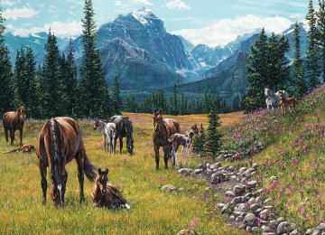 Puzzelwereld legpuzzel cobble hill 80113 horse meadow 1000 stukjes P