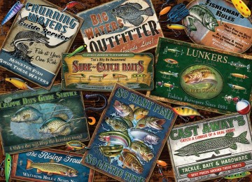 Puzzelwereld legpuzzel cobble hill 80130 fish signs 1000 stukjes P