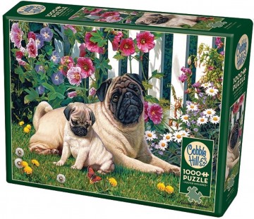 Puzzelwereld legpuzzel cobble hill 80132 pug family 1000 stukjes R