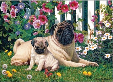 Puzzelwereld legpuzzel cobble hill 80132 pug family 1000 stukjes P