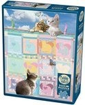 Puzzelwereld legpuzzel cobble hill 85092 quilted kittens 500 xl stukjes
