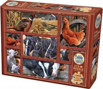 Puzzelwereld legpuzzel cobble hill 88032  farmyard friends 275 xl stukjes d