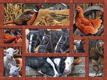 Puzzelwereld legpuzzel cobble hill 88032  farmyard friends 275 xl stukjes p