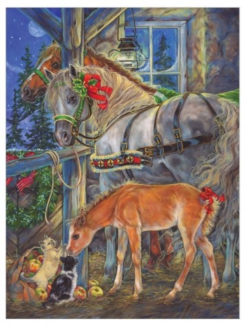 Puzzelwereld legpuzzel cobble hill 88035 holiday horsies 275 stukjes p