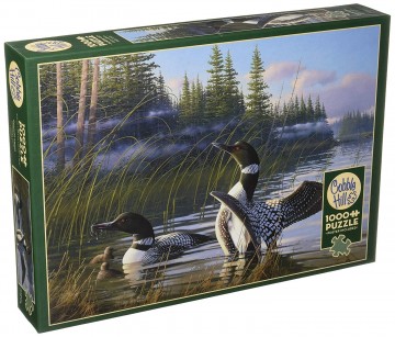 Puzzelwereld legpuzzel cobble hill 80107 Common Loons 1000 stukjes L