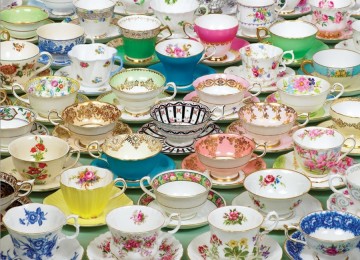 Puzzelwereld legpuzzel cobble hill 80034 tea cups 1000 stukjes P