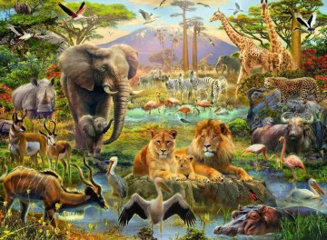 Puzzelwereld legpuzzel dieren van de savanne ravensburger 128914 200 stukjes p