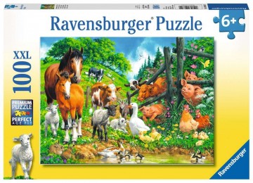 Puzzelwereld legpuzzel dierenbijeenkomst ravensburger 106899 100 stukjes d