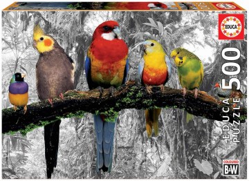 Puzzelwereld legpuzzel educa 17984 gekleurde vogels in de jungle 500 stukjes F