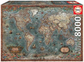 Puzzelwereld legpuzzel educa 18017 historische wereldkaart 8000 stukjes d   kopie