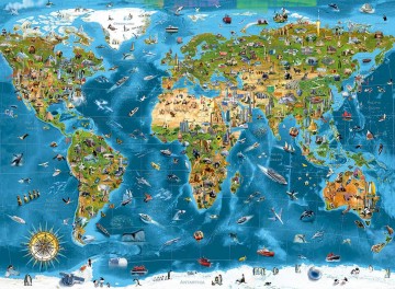 Puzzelwereld legpuzzel educa 19022 wonderen van de wereld 1000 stukjes P