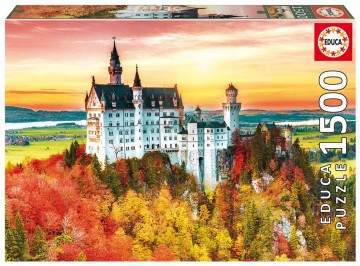 Puzzelwereld legpuzzel educa 19042 neuschwanstein in de herfst 1500 stukjes F