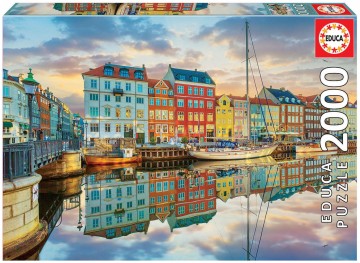Puzzelwereld legpuzzel educa 19278 haven van kopenhagen 2000 stukjes f