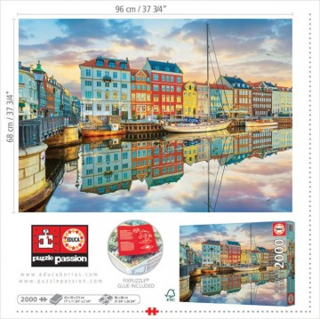Puzzelwereld legpuzzel educa 19278 haven van kopenhagen 2000 stukjes o