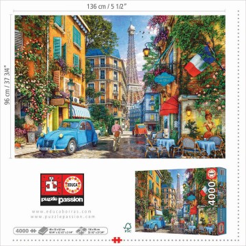 Puzzelwereld legpuzzel educa 19284 straten in parijs 4000 stukjes o