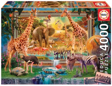 Puzzelwereld legpuzzel educa 19285 het leven in de jungle 4000 stukjes f