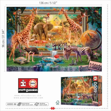 Puzzelwereld legpuzzel educa 19285 het leven in de jungle 4000 stukjes o