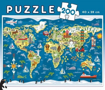Puzzelwereld legpuzzel educa 19292 mapa mundi 200 stukjes p