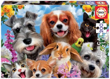 Puzzelwereld legpuzzel educa 19293 dierenselfie 200 stukjes d