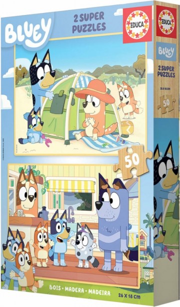 Puzzelwereld legpuzzel educa 19408 bluey 2x50 stukjes r