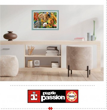 Puzzelwereld legpuzzel educa 19550 collage wilde dieren 500 stukjes m