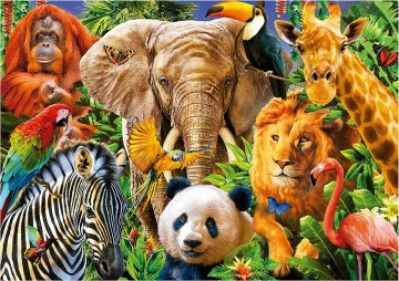 Puzzelwereld legpuzzel educa 19550 collage wilde dieren 500 stukjes p