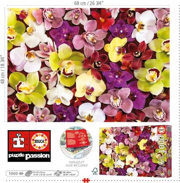Puzzelwereld legpuzzel educa 19558 orchideeen collage 1000 stukjes o