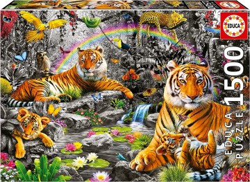 Puzzelwereld legpuzzel educa 19563 stralende jungle 1500 stukjes d