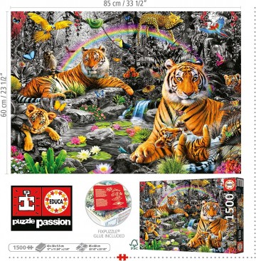 Puzzelwereld legpuzzel educa 19563 stralende jungle 1500 stukjes o