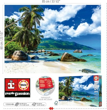 Puzzelwereld legpuzzel educa 19564 seychellen 1500 stukjes o