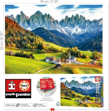 Puzzelwereld legpuzzel educa 19566 herfst in de dolemieten 2000 stukjes o