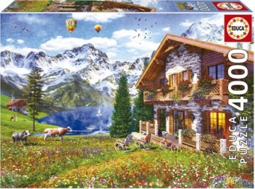 Puzzelwereld legpuzzel educa 19568 alpine chalet 4000 stukjes d