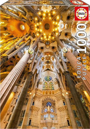 Puzzelwereld legpuzzel educa 19614 interieur van de sagrada familia  1000 stukjes d