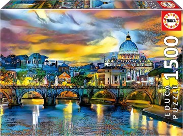 Puzzelwereld legpuzzel educa 19617 sint pietersbasiliek en sint engelbrug 1500 stukjes d