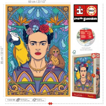 Puzzelwereld legpuzzel educa 19943 frida kahlo 1500 stukjes d
