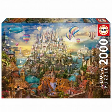 Puzzelwereld legpuzzel educa 19944 stad van dromen 2000 stukjes f