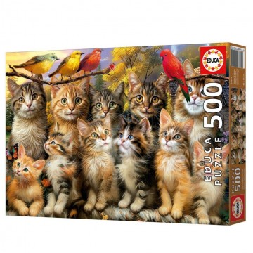 Puzzelwereld legpuzzel educa 20241 katjes en vogels 500 stukjes r