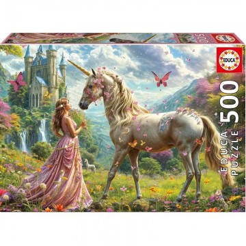 Puzzelwereld legpuzzel educa 20243 feeen eenhorns en vlinders 500 stukjes f