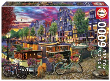 Puzzelwereld legpuzzel educa 20330 fietsen in amsterdam 6000 stukjes f