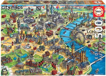 Puzzelwereld legpuzzel educa kaart van londen 500 stukjes 18451 f